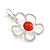 Light Silver Tone Coral Bead Floral Necklace & Drop Earrings Set - 38cm Length/ 7cm extender - view 7