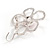 Light Silver Tone Coral Bead Floral Necklace & Drop Earrings Set - 38cm Length/ 7cm extender - view 8