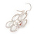 Light Silver Tone Coral Bead Floral Necklace & Drop Earrings Set - 38cm Length/ 7cm extender - view 10