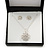 Clear Austrian Crystal Flower Pendant With Silver Tone Chain and Stud Earrings Set - 40cm L/ 5cm Ext - Gift Boxed - view 3