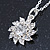 Clear Austrian Crystal Flower Pendant With Silver Tone Chain and Stud Earrings Set - 40cm L/ 5cm Ext - Gift Boxed - view 5
