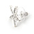 Clear Austrian Crystal Flower Pendant With Silver Tone Chain and Stud Earrings Set - 40cm L/ 5cm Ext - Gift Boxed - view 6