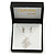 Clear Austrian Crystal Leaf Pendant With Silver Chain and Stud Earrings Set - 40cm L/ 5cm Ext - Gift Boxed - view 2