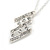 Clear Austrian Crystal Leaf Pendant With Silver Chain and Stud Earrings Set - 40cm L/ 5cm Ext - Gift Boxed - view 5