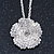 Clear Austrian Crystal Flower Pendant With Silver Tone Chain and Stud Earrings Set - 46cm L/ 5cm Ext - Gift Boxed - view 10