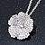Clear Austrian Crystal Flower Pendant With Silver Tone Chain and Stud Earrings Set - 46cm L/ 5cm Ext - Gift Boxed - view 8