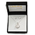 Classic Clear Austrian Crystal Simulated Pearl Pendant With Silver Tone Chain and Stud Earrings Set - 44cm L/ 5cm Ext - Gift Boxed - view 3