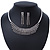 Bridal/ Wedding/ Prom Clear/ Black Austrian Crystal Collar Necklace And Drop Earrings Set In Silver Tone - 32cm L/ 7cm Ext - view 10