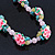 Rose Quartz, Turquoise Bead Fimo Rose Necklace And Flex Bracelet Set In Silver Tone - 40cm Length/ 5cm Extension - view 11