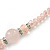 Rose Quartz, Pink Glass Bead, Clear Crystal Ring Necklace & Drop Earrings In Silver Tone - 40cm Length/ 5cm Extension - view 8