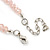 Rose Quartz, Pink Glass Bead, Clear Crystal Ring Necklace & Drop Earrings In Silver Tone - 40cm Length/ 5cm Extension - view 6