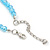 Turquoise, Light Blue Crystal Bead Necklace & Drop Earrings In Silver Tone Metal - 40cm Length/ 4cm Length - view 6