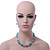 Turquoise, Crystal Bead Necklace & Drop Earrings In Silver Tone Metal - 40cm Length/ 4cm Length - view 10