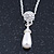 Clear Austrian Crystal Simulated Pearl Pendant with Silver Tone Chain and Stud Earrings Set - 46cm L/ 5cm Ext - Gift Boxed - view 8