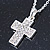 Clear Austrian Crystal Cross Pendant With Silver Tone Chain and Stud Earrings Set - 46cm L/ 5cm Ext - Gift Boxed - view 4