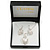 Clear Crystal Open Oval Cut Pendant Silver Tone Chain and Drop Earrings Set - 45cm L/ 5cm Ext - Gift Boxed - view 2