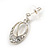 Clear Crystal Open Oval Cut Pendant Silver Tone Chain and Drop Earrings Set - 45cm L/ 5cm Ext - Gift Boxed - view 6
