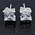 Princess Cut Clear CZ Pendant With Silver Tone Chain and Stud Earrings Set - 46cm L - Gift Boxed - view 5