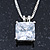 Princess Cut Clear CZ Pendant With Silver Tone Chain and Stud Earrings Set - 46cm L - Gift Boxed - view 12