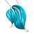 Azure Blue Enamel Diamante 'Leaf' Necklace & Drop Earrings Set In Rhodium Plated Metal - 40cm Length/ 6 extension - view 3