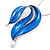 Blue Enamel Diamante 'Leaf' Necklace & Drop Earrings Set In Rhodium Plated Metal - 40cm Length/ 6 extension - view 3