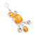 Bright Orange Enamel Geometric Pendant Necklace & Drop Earrings Set In Rhodium Plated Metal - 40cm Length/ 8cm extender - view 8