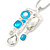 Light Blue Enamel Geometric Pendant Necklace & Drop Earrings Set In Rhodium Plated Metal - 40cm Length/ 8cm extender - view 3