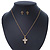 Clear Austrian Crystal Cross Pendant With Gold Tone Chain and Stud Earrings Set - 46cm L/ 5cm Ext - Gift Boxed - view 9