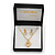 Clear Austrian Crystal Double Heart Pendant With Gold Tone Chain and Stud Earrings Set - 40cm L/ 5cm Ext - Gift Boxed - view 2