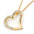 Clear Austrian Crystal Open Cut Heart Pendant With Gold Tone Chain and Stud Earrings Set - 46cm L/ 6cm Ext - Gift Boxed - view 8