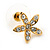 Clear Austrian Crystal Daisy Flower Pendant With Gold Tone Chain and Stud Earrings Set - 46cm L/ 6cm Ext - Gift Boxed - view 10