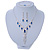 Bridal/ Prom/ Wedding Blue/ Clear Crystal Leaf V-shape Necklace, Bracelet and Drop Earrings Set In Silver Tone - Necklace 34cm L/ 12cm Ext, Bracelet 1 - view 9