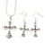 Clear Austrian Crystal Cross Pendant with Silver Tone Snake Chain and Drop Earrings Set - 42cm L/ 5cm Ext - Gift Boxed - view 10