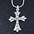Clear Austrian Crystal Cross Pendant with Silver Tone Snake Chain and Drop Earrings Set - 42cm L/ 5cm Ext - Gift Boxed - view 8
