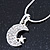 Clear Austrian Crystal Moon Pendant With Silver Tone Chain and Stud Earrings Set - 40cm L/ 5cm Ext - Gift Boxed - view 7