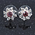 Clear/ Purple Austrian Crystal Flower Pendant With Silver Tone Chain and Stud Earrings Set - 40cm L/ 5cm Ext - Gift Boxed - view 7