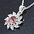 Clear/ Purple Austrian Crystal Flower Pendant With Silver Tone Chain and Stud Earrings Set - 40cm L/ 5cm Ext - Gift Boxed - view 12