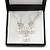 Clear Austrian Crystal Glass Pearl Bow Pendant with Silver Tone Chain and Drop Earrings Set - 40cm L/ 5cm Ext - Gift Boxed - view 3