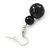 Black, Grey Marble Colour Ceramic Bead Necklace, Flex Bracelet & Drop Earrings Set In Silver Tone - 40cm Length/ 5cm Extension - view 8