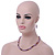 Pink/ Lilac Glass Bead With Crystal Rings Necklace, Flex Bracelet & Drop Earrings Set In Silver Tone - 44cm L/ 5cm Ext - view 10