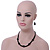 Black Ceramic, Glass Bead Necklace, Flex Bracelet & Drop Earrings Set In Silver Tone - 42cm L/ 4cm Ext - view 10