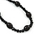 Black Ceramic, Glass Bead Necklace, Flex Bracelet & Drop Earrings Set In Silver Tone - 42cm L/ 4cm Ext - view 12