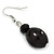 Black Ceramic, Glass Bead Necklace, Flex Bracelet & Drop Earrings Set In Silver Tone - 42cm L/ 4cm Ext - view 8