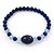Royal Blue/ Light Blue Ceramic, Glass Bead Necklace, Flex Bracelet & Drop Earrings Set In Silver Tone - 42cm L/ 4cm Ext - view 10