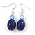 Royal Blue/ Light Blue Ceramic, Glass Bead Necklace, Flex Bracelet & Drop Earrings Set In Silver Tone - 42cm L/ 4cm Ext - view 7