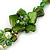 Green/ Olive/ Mint Shell, Glass Bead Floral Necklace & Drop Earrings In Gold Plating - 40cm L/ 7cm Ext - view 4