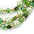 Green/ Olive/ Mint Shell, Glass Bead Floral Necklace & Drop Earrings In Gold Plating - 40cm L/ 7cm Ext - view 5