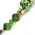 Green/ Olive/ Mint Shell, Glass Bead Floral Necklace & Drop Earrings In Gold Plating - 40cm L/ 7cm Ext - view 10