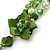 Green/ Olive/ Mint Shell, Glass Bead Floral Necklace & Drop Earrings In Gold Plating - 40cm L/ 7cm Ext - view 11