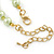 Green/ Olive/ Mint Shell, Glass Bead Floral Necklace & Drop Earrings In Gold Plating - 40cm L/ 7cm Ext - view 6